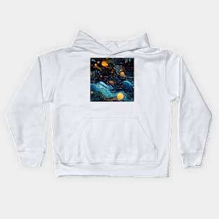 Van Gogh Starry Night Outer Space Pattern 11 Kids Hoodie